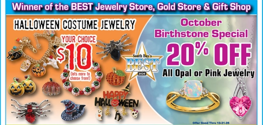 Come in and see our wide selection of festive holiday gifts! We carry a wide variety of Religious Medals & Crosses, including Saints, Baptism, Holy Communion & Confirmation in Sterling Silver, 14k Gold & 14k White Gold!  Thanks for Voting us BEST Jewelry Store of 2026 in the Daily Breeze Reader's Choice Awards! We REALLY value you, our loyal customers!